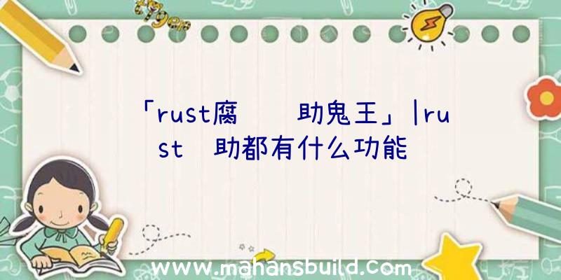 「rust腐蚀辅助鬼王」|rust辅助都有什么功能